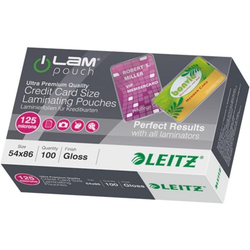 Leitz iLAM Credit Card Laminating Pouches 54x86mm 125 Micron, Pack of 100 OfficeMax NZ