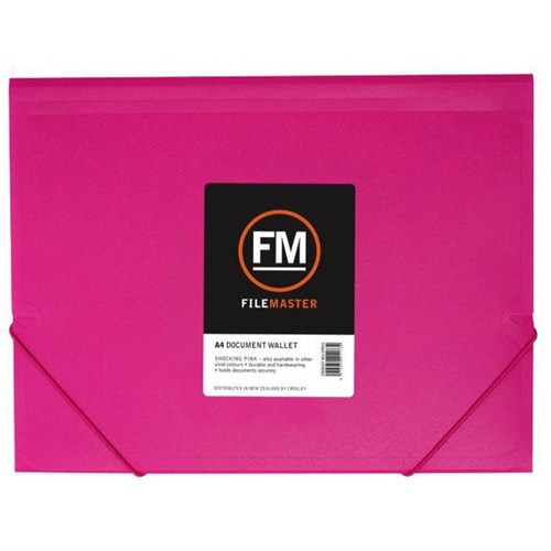 FM Vivid Document Wallet A4 Shocking Pink