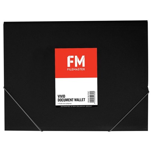 FM Vivid Document Wallet A4 Cat Black