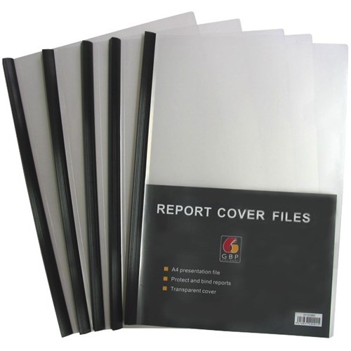 Clear Cover Binders A4 Black Spines Pack of 5 OfficeMax NZ