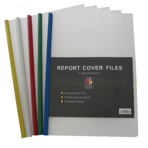 Clear Cover Binders A4 Assorted Coloured Spines, Pack of 5 OfficeMax NZ