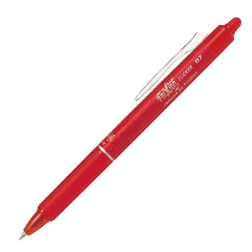 Pilot Frixion Red Clicker Erasable Rollerball Gel Pen 0.7mm Fine Tip