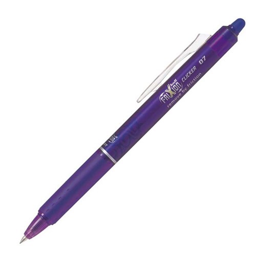 Pilot Frixion Violet Clicker Erasable Rollerball Gel Pen 0.7mm Fine Tip