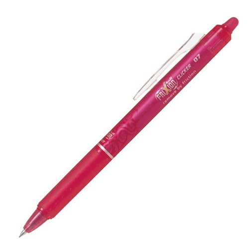 Pilot Frixion Pink Clicker Erasable Rollerball Gel Pen 0.7mm Fine Tip