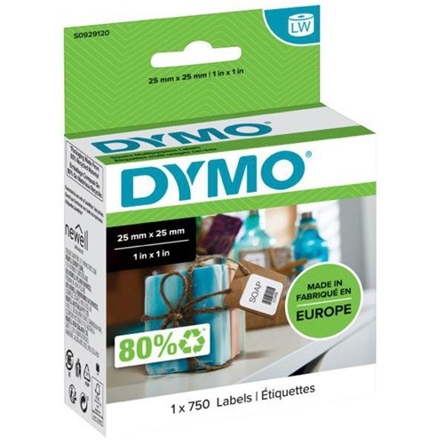 Dymo LabelWriter Multi-Purpose Square Labels 30332 25x25mm White, Box of 750