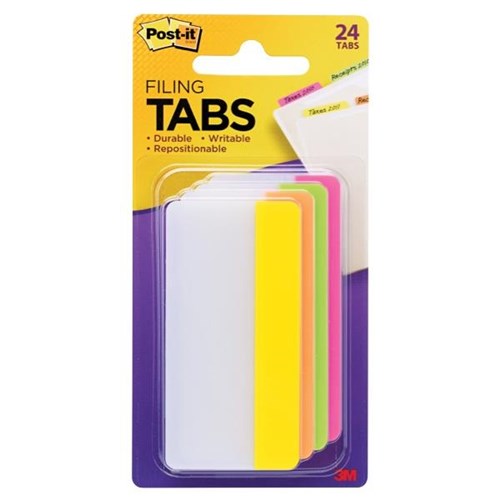 Postit® Index Tabs 686APLOY3IN Assorted Colours 24 Tabs OfficeMax NZ
