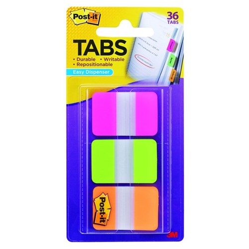 Postit® Index Tabs 686PGOT Assorted Colours 36 Tabs OfficeMax NZ