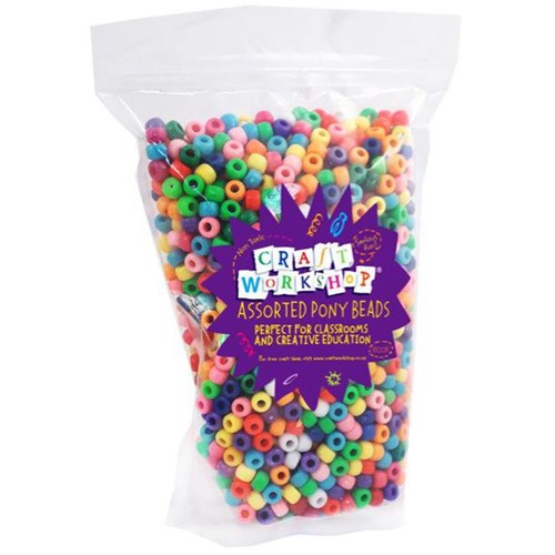 Craft Workshop Classic Pony Beads, Pack of 1800