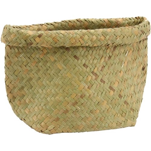 Flax Basket Pot With Rolled Top 160x160mm OfficeMax NZ