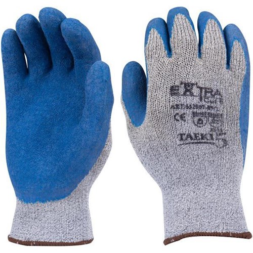 Taeki 5 Extra Cut Gloves Wrinkle Coated Latex 2XL Light Blue