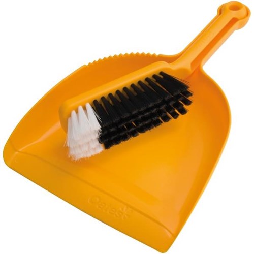 Dustpan & Banister Plastic Brush Set Yellow OfficeMax NZ