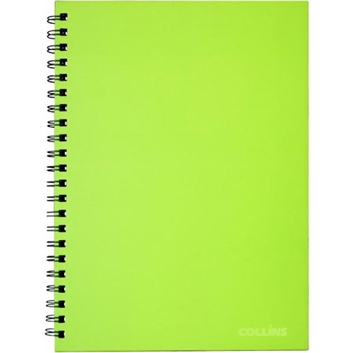 Collins A4 Spiral Hardcover Notebook Lime Green 200 Pages