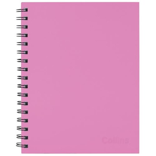Collins A5+ Spiral Hardcover Notebook Shocking Pink 200 Pages