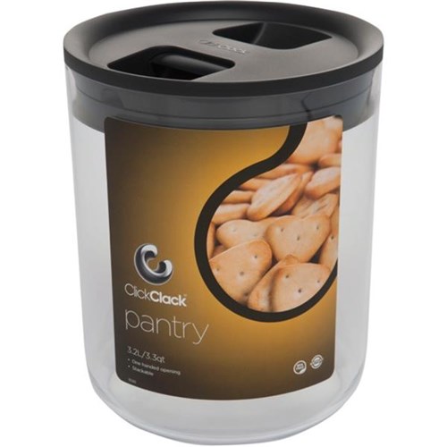 Click Clack Container 3.2 Litre Charcoal Lid OfficeMax NZ