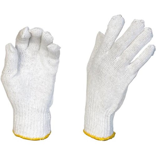 Polycotton Knit Gloves Small White, Pack of 300 Pairs