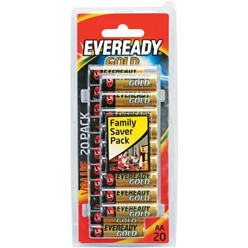 Eveready Gold AA Alkaline Batteries, Pack of 20