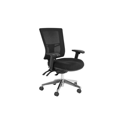 Metro II Chair With Arms Mesh Back 3 Levers Aluminium Base Black