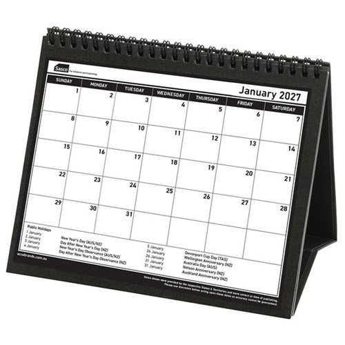 Sasco Desk Calendar Double Sided Black and White 2027