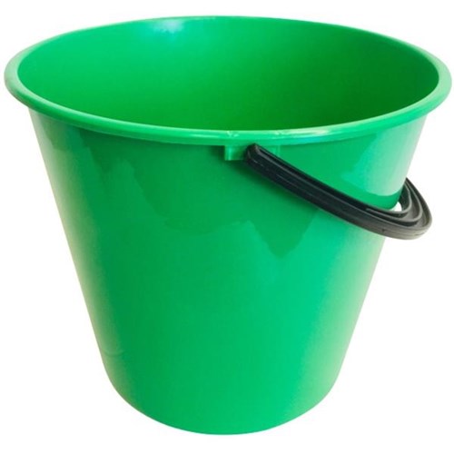 Round Plastic Bucket 9.6 Litre Green | OfficeMax NZ