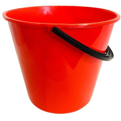 Plastic Bucket Round 9.6L Red