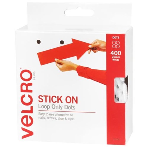 VELCRO® Brand Loop Only Spot Fasteners 22mm, Box of 400 OfficeMax NZ