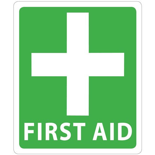 First Aid Self-Adhesive Safety Sign 105x125mm