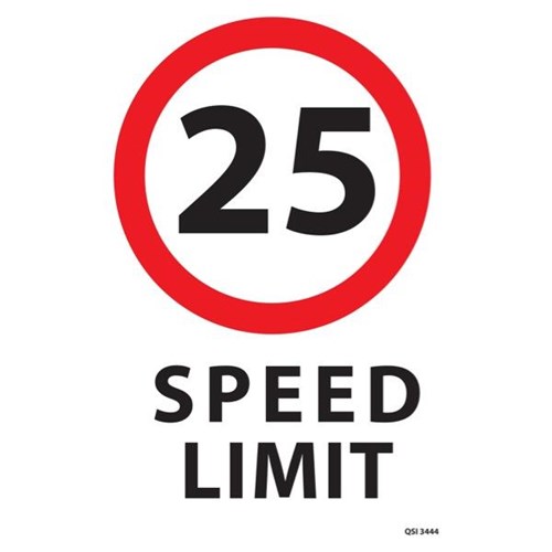 25km Speed Limit Safety Sign 340x240mm OfficeMax NZ