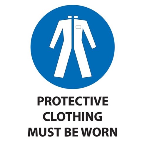 Protective Clothing Must Be Worn Safety Sign 240x340mm