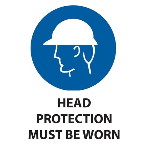 Head Protection Must Be Worn Safety Sign 240x340mm