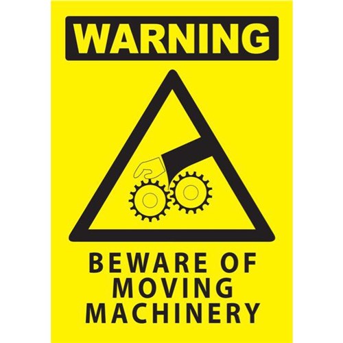 Warning Beware Of Moving Machinery Safety Sign 230x300mm