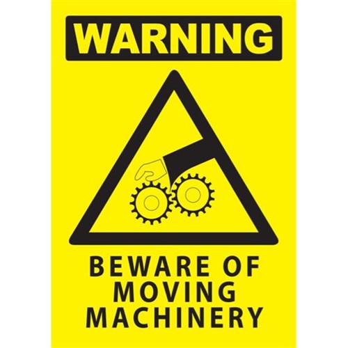 Warning Beware Of Moving Machinery Safety Sign 340x240mm OfficeMax NZ