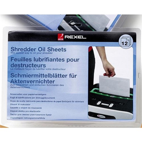 Rexel Shredder Oil Sheets, Pack of 12
