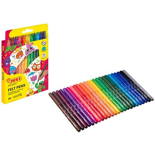 Jovi Felt Tip Markers Assorted Colours, Pack of 24