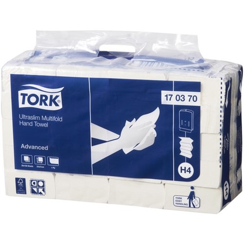 Tork H4 Advanced Ultraslim Hand Towel 170370, Carton of 20 Packs