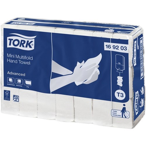 Tork T3 Advanced Mini Multifold Hand Towel 169203, Carton of 42