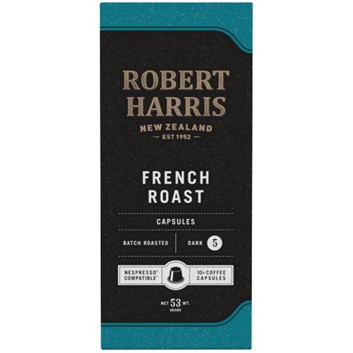 Robert Harris French Roast Espresso Coffee Capsules, Pack of 10