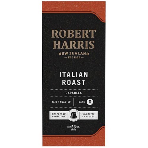 Robert Harris Italian Roast Espresso Coffee Capsules, Pack of 10