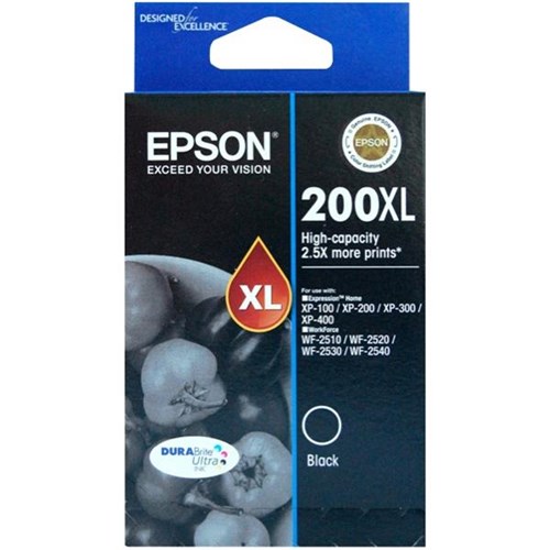 Epson 200XL Black Ink Cartridge High Yield C13T201192