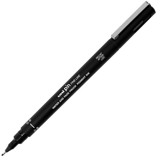 Uni Pin Black Fine Line Pen Fine Tip 0.8mm OfficeMax NZ