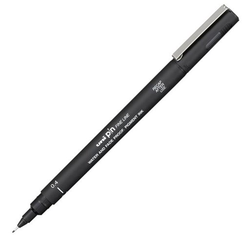 Uni Pin Black Fine Line Pen Fine Tip 0.4mm OfficeMax NZ