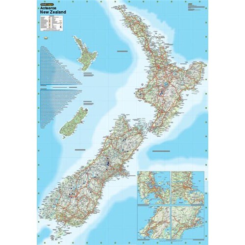 New Zealand Laminated Wall Map 610x880mm