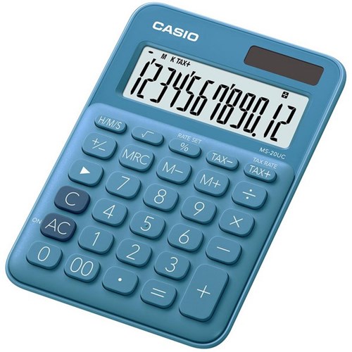 Casio MS-20 Desktop Calculator Blue