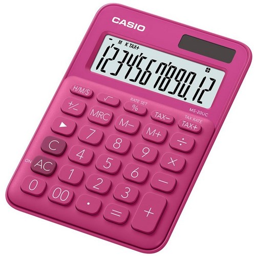 Casio MS-20 Desktop Calculator Magenta