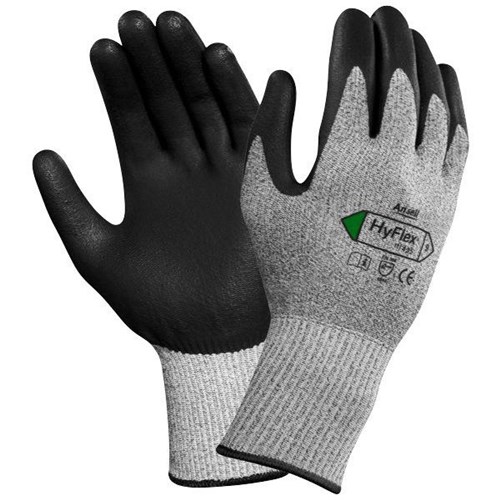 Hyflex 11-435 Cut 5 Protection Gloves PU Palm Coated Medium Size 8, Pair