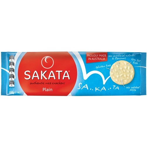 Sakata Gluten Free Rice Crackers Plain 100g