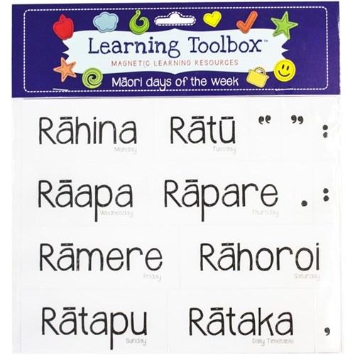 Learning Toolbox Magnets Maori Days of the Week, Set of 14
