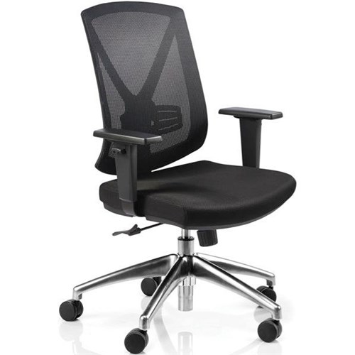 Buro Brio II Executive Chair Mesh Back Black/Polished Aluminium