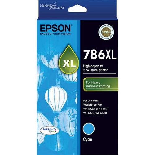 Epson 786XL Cyan Ink Cartridge High Yield C13T787292