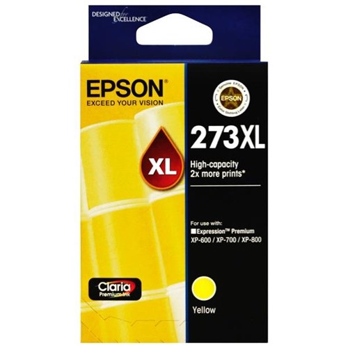 Epson 273XL Yellow Ink Cartridge High Yield C13T275492 OfficeMax NZ