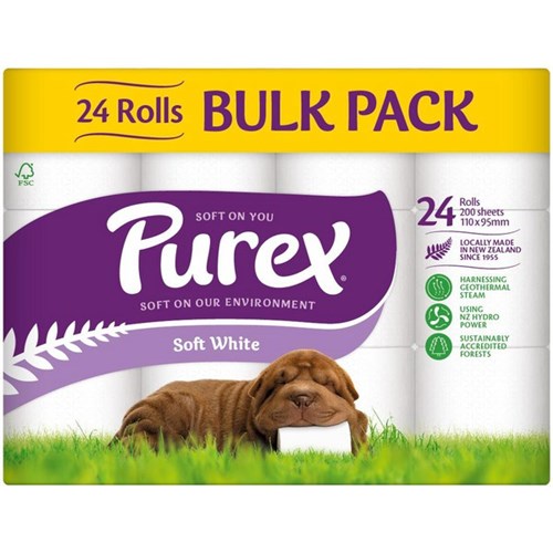 Purex Toilet Tissue Unscented 2 Ply, Bulk Pack of 24